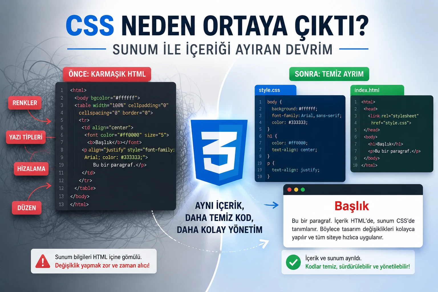 CSS Neden Ortaya Çıktı? Web Tasarımında Standartları Değiştiren Teknoloji